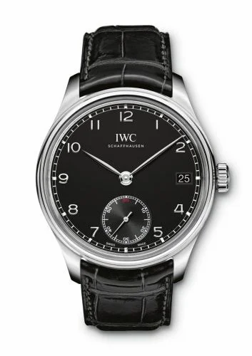 IWC Portuguese Hand-Wound Eight Days Stainless Steel / Black IW5102-02 (5102-02, IW510202)